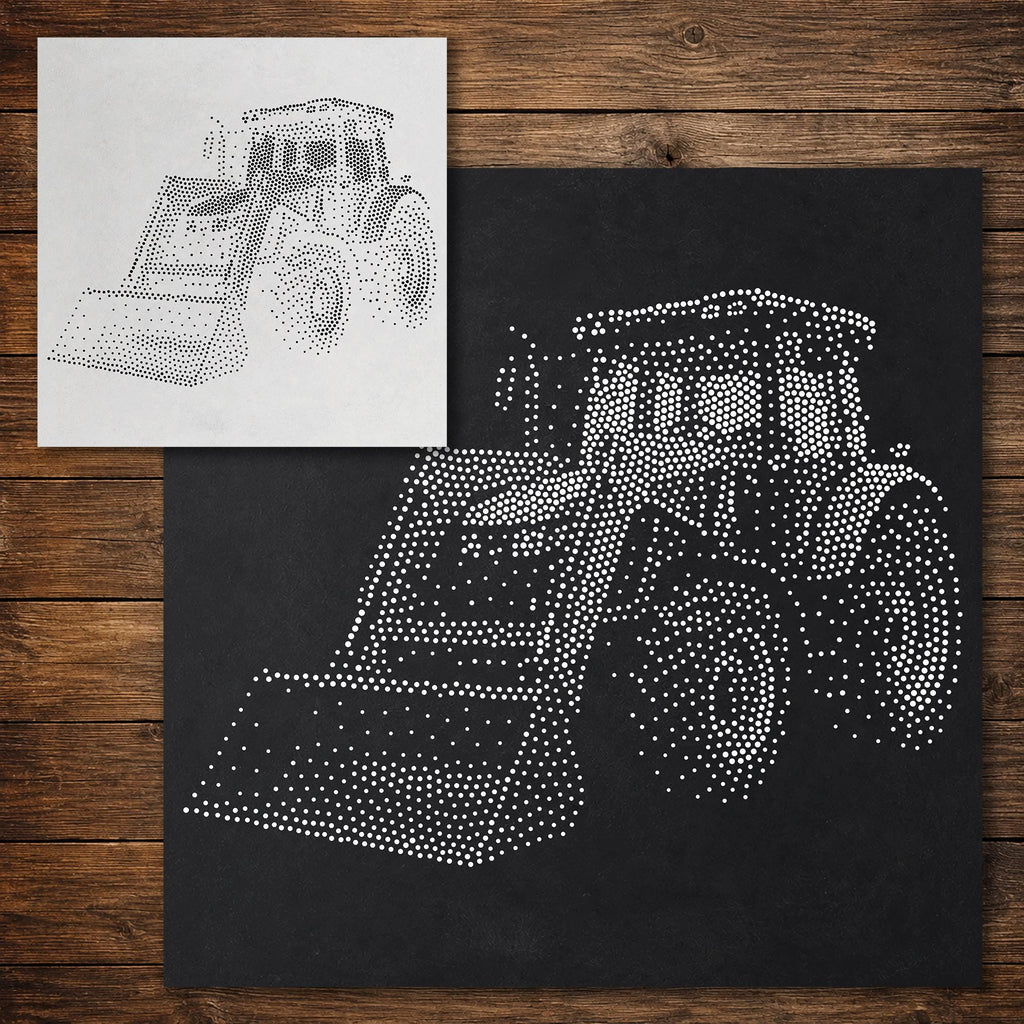 Tractor Front Loader Stencil reusable Mylar stencil, 300 x 300 mm