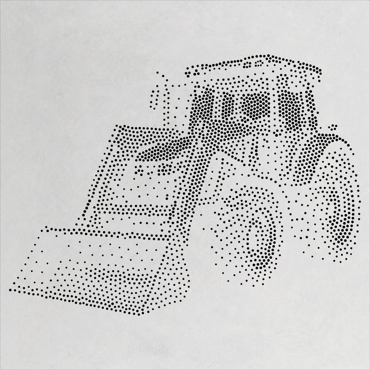 Tractor Front Loader Stencil | Realistic Mylar Stipple Wall Art, Crafts (Large - 300mm / 12" approx)
