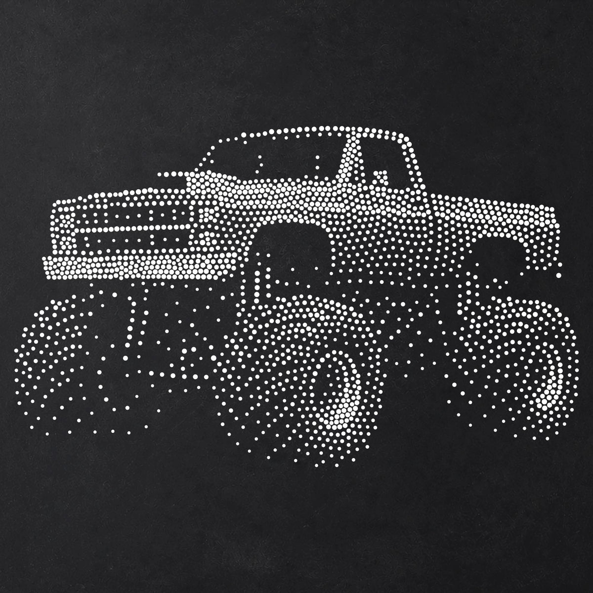 Monster Truck Stencil | Realistic Mylar Stipple Wall Art, Crafts (Large - 300mm / 12" approx)