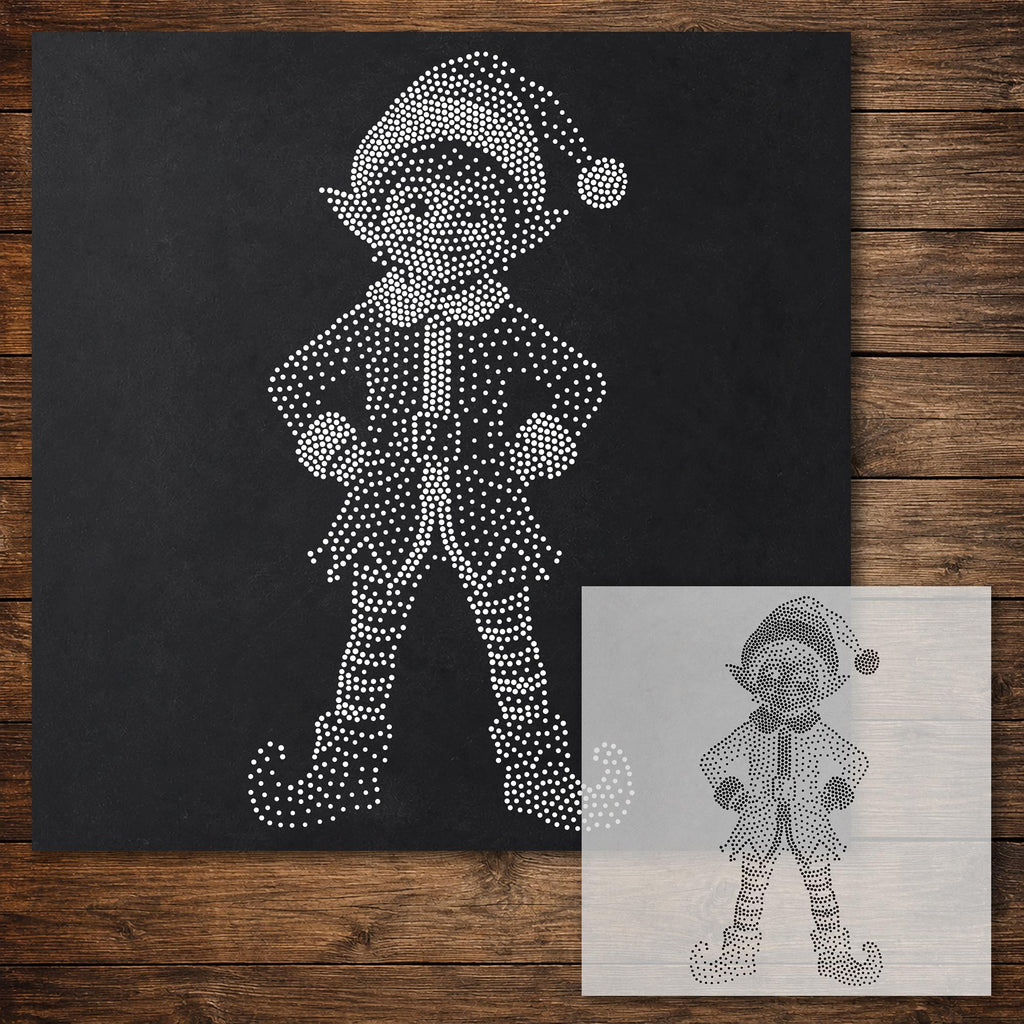 Christmas Elf Stencil reusable Mylar stencil, 300 x 300 mm