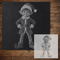 Christmas Elf Stencil reusable Mylar stencil, 300 x 300 mm