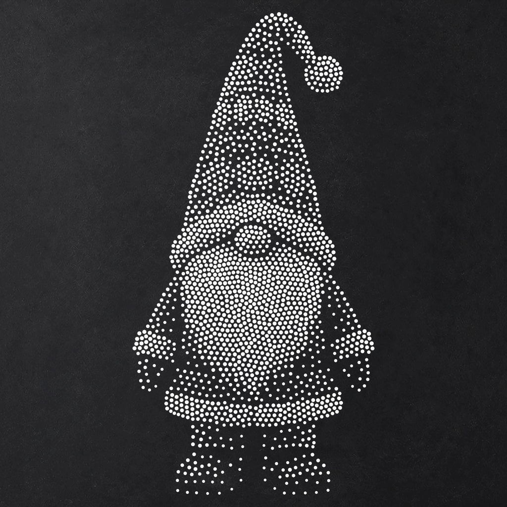 Christmas Gnome Stencil | Realistic Mylar Stipple Wall Art, Crafts (Large - 300mm / 12" approx)