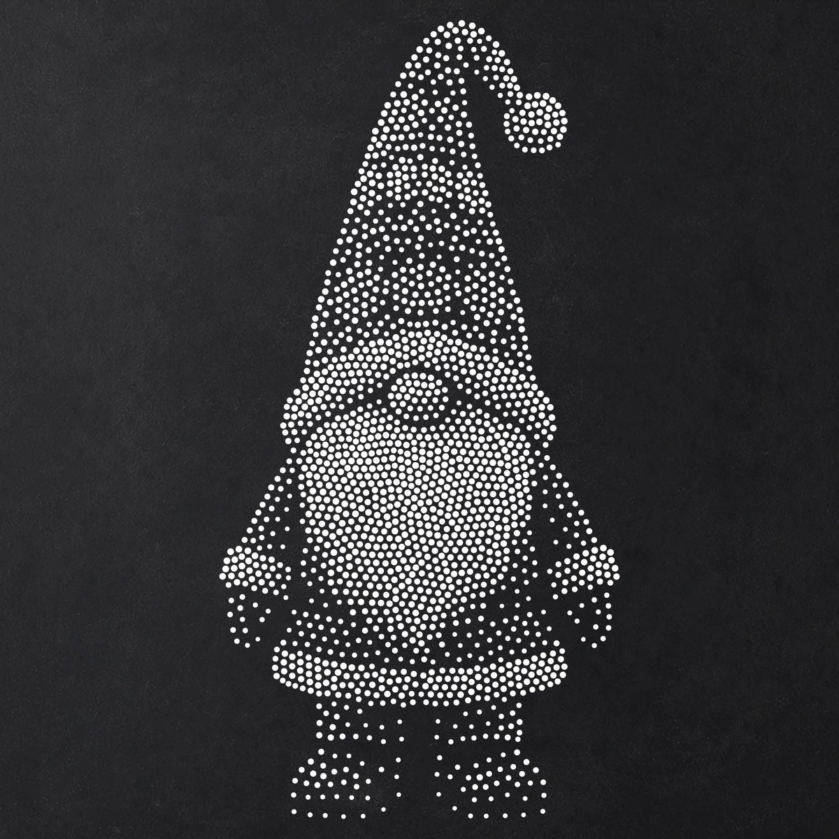Christmas Gnome Stencil | Realistic Mylar Stipple Wall Art, Crafts (Large - 300mm / 12" approx)