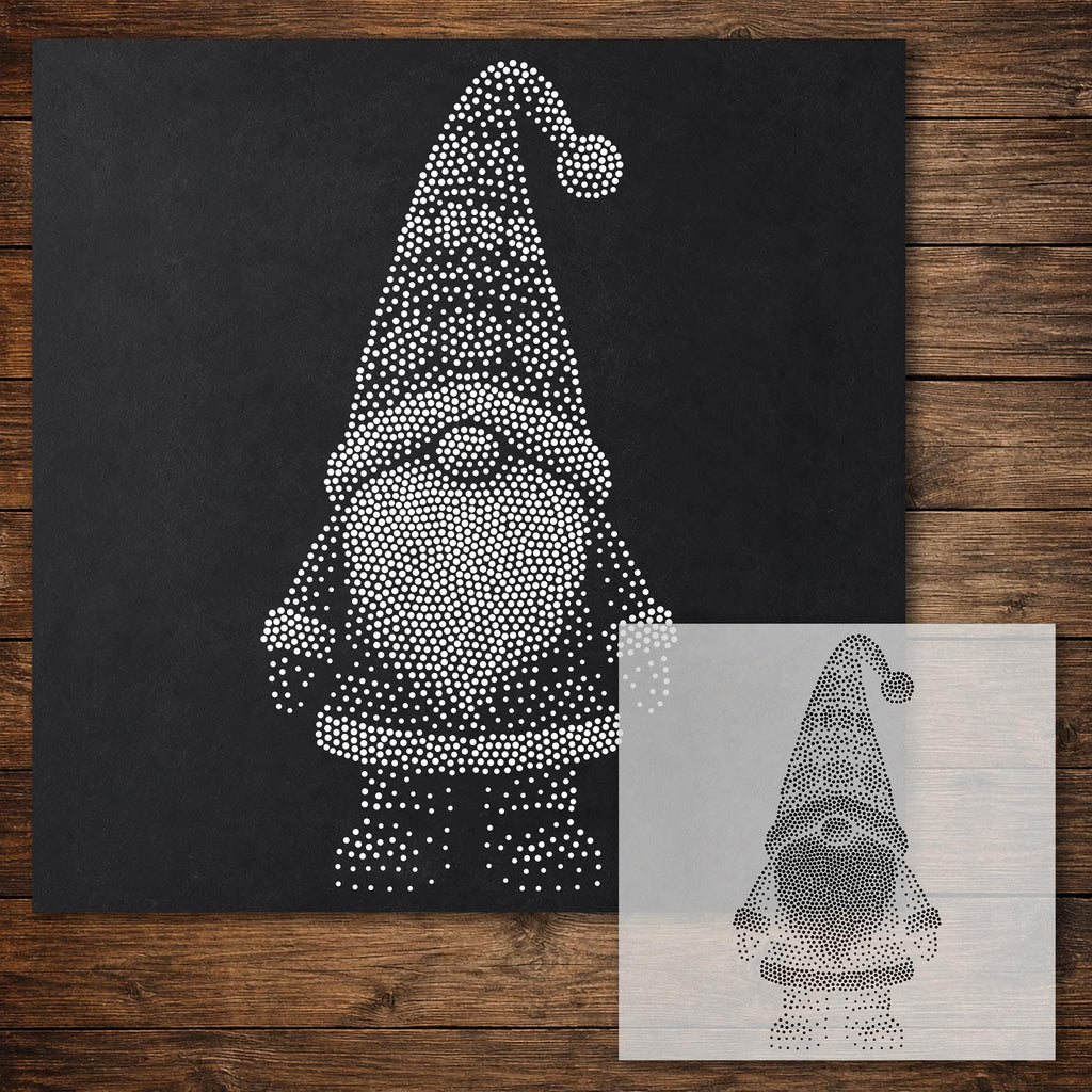 Christmas Gnome Stencil reusable Mylar stencil, 300 x 300 mm