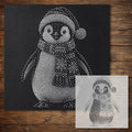 Christmas Penguin Stencil reusable Mylar stencil, 300 x 300 mm