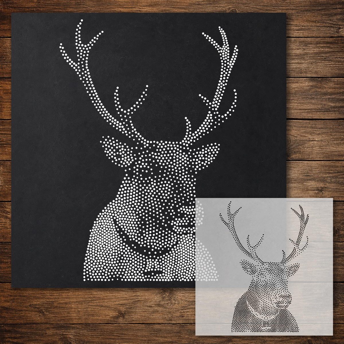 Christmas Reindeer Stencil reusable Mylar stencil, 300 x 300 mm