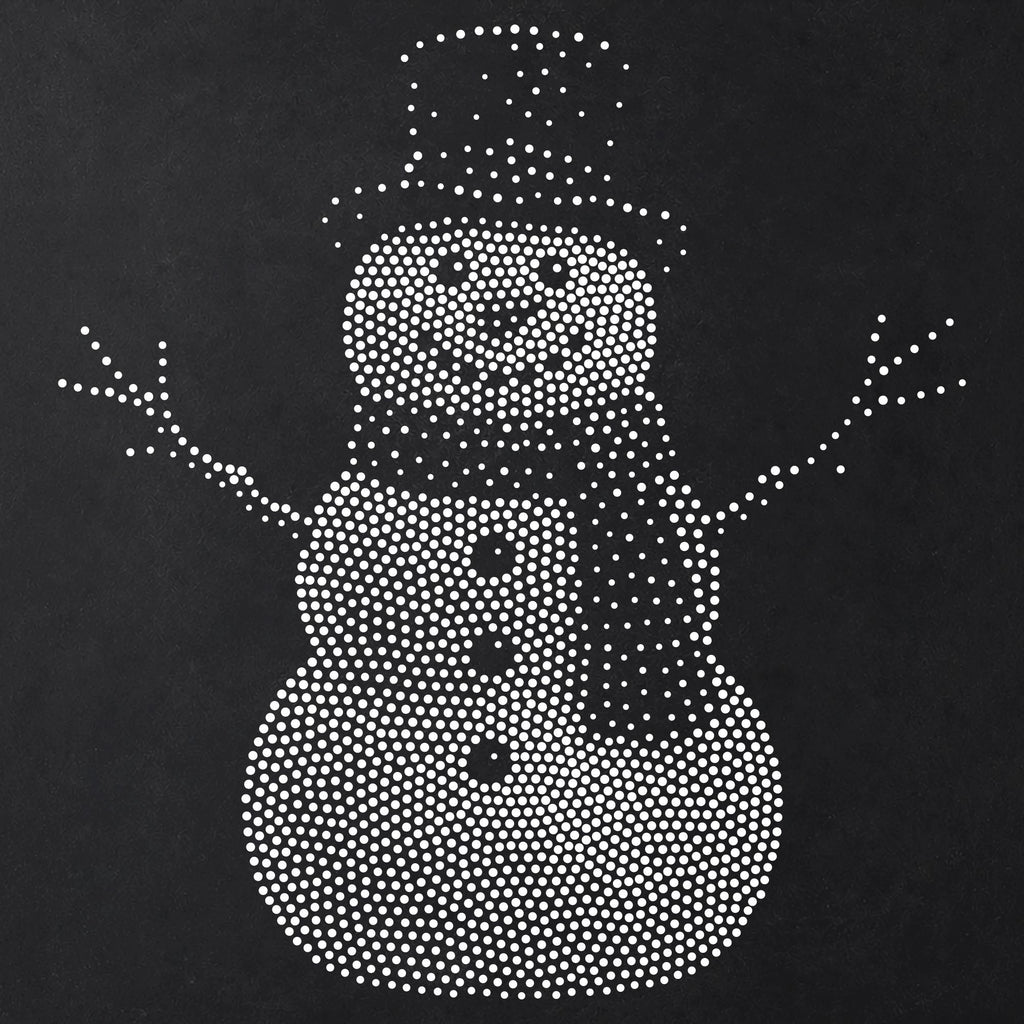 Christmas Snowman Stencil | Realistic Mylar Stipple Wall Art, Crafts (Large - 300mm / 12" approx)