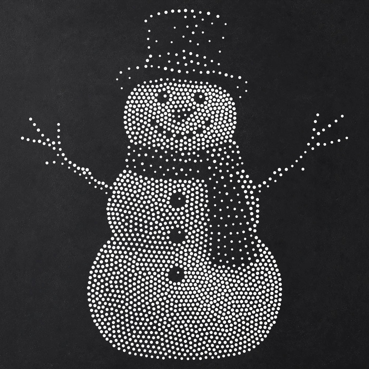Christmas Snowman Stencil | Realistic Mylar Stipple Wall Art, Crafts (Large - 300mm / 12" approx)