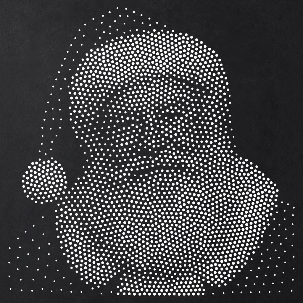 Father Christmas Stencil | Realistic Mylar Stipple Wall Art, Crafts (Large - 300mm / 12" approx)