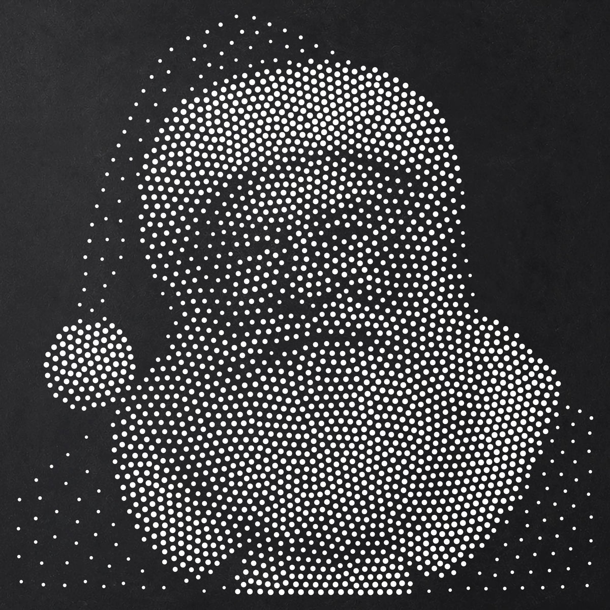 Father Christmas Stencil | Realistic Mylar Stipple Wall Art, Crafts (Large - 300mm / 12" approx)