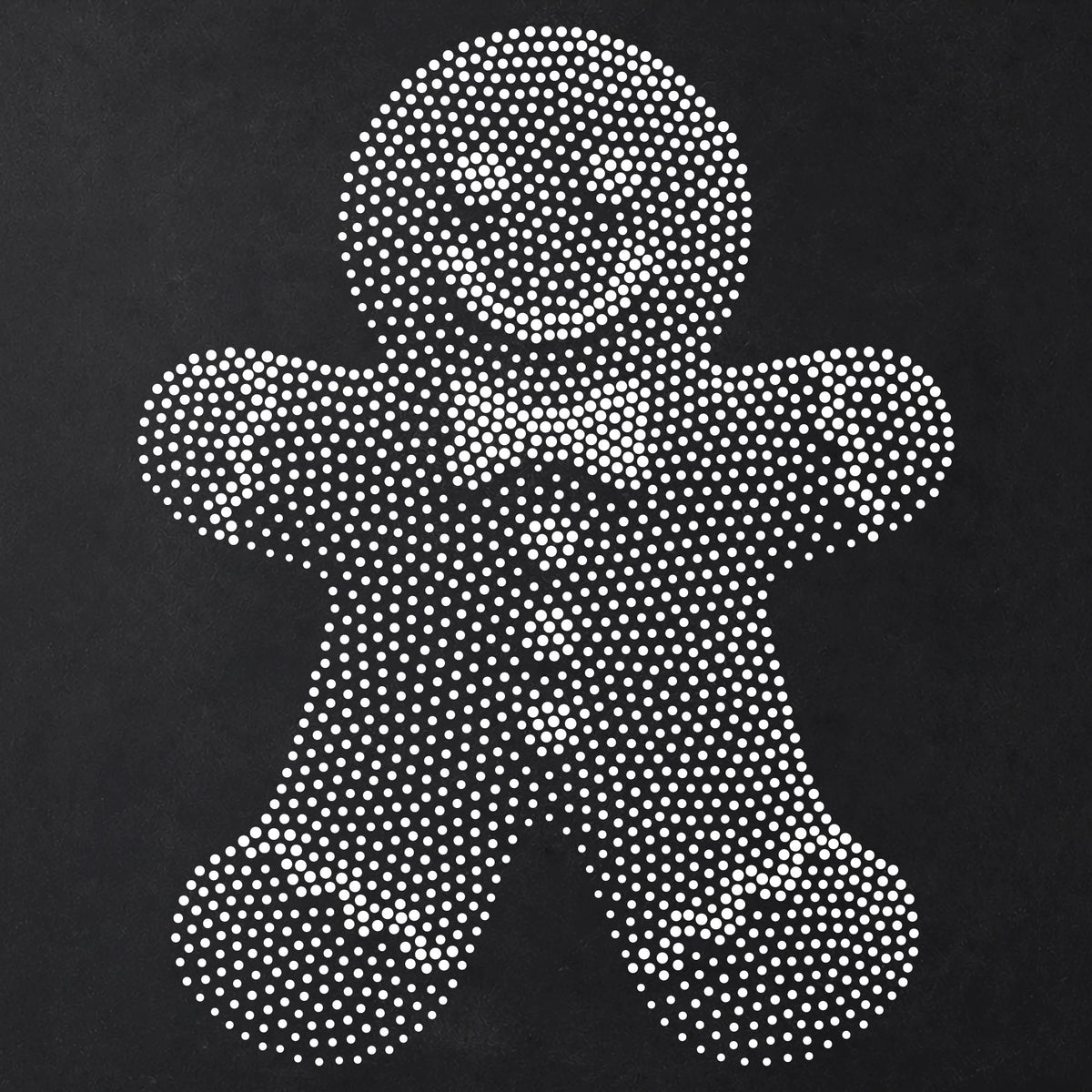 Gingerbread Man Stencil | Realistic Christmas Mylar Stipple Wall Art, Crafts (Large - 300mm / 12" approx)