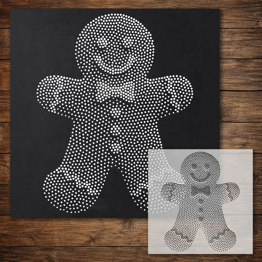 Gingerbread Man Stencil reusable Mylar stencil, 300 x 300 mm