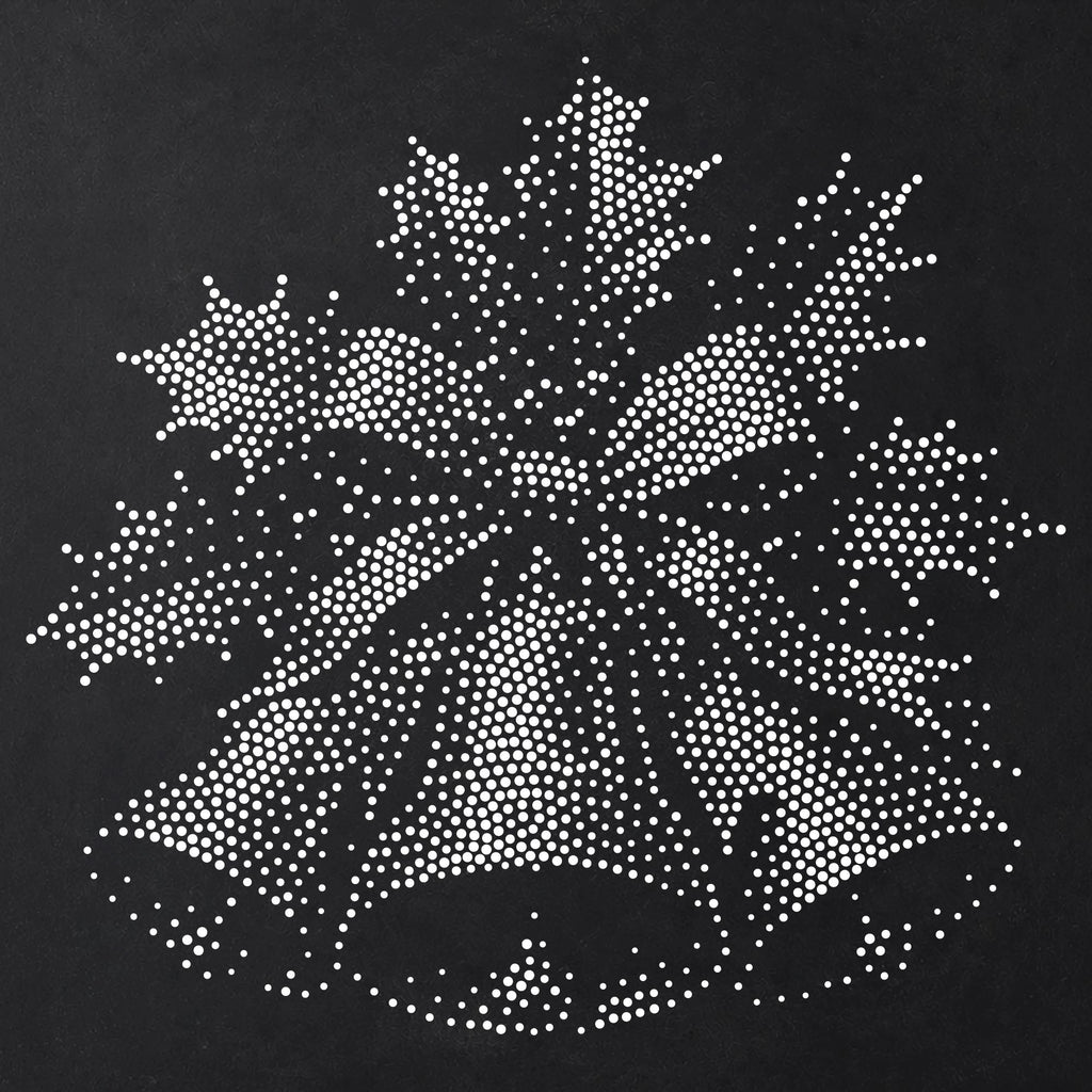 Christmas Bells Stencil | Realistic Mylar Stipple Wall Art, Crafts (Large - 300mm / 12" approx)