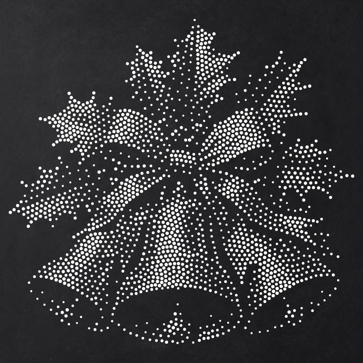 Christmas Bells Stencil | Realistic Mylar Stipple Wall Art, Crafts (Large - 300mm / 12" approx)
