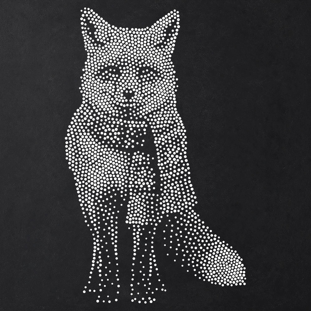Christmas Fox Stencil | Realistic Mylar Stipple Wall Art, Crafts (Large - 300mm / 12" approx)