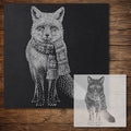 Christmas Fox Stencil reusable Mylar stencil, 300 x 300 mm