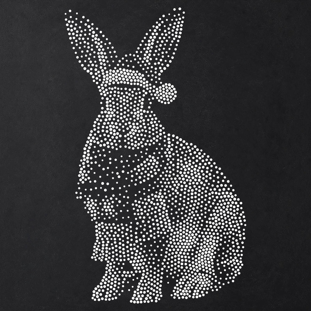 Christmas Hare Stencil | Realistic Mylar Stipple Wall Art, Crafts (Large - 300mm / 12" approx)