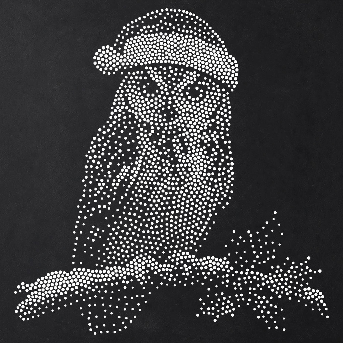 Christmas Owl Stencil | Realistic Mylar Stipple Wall Art, Crafts (Large - 300mm / 12" approx)