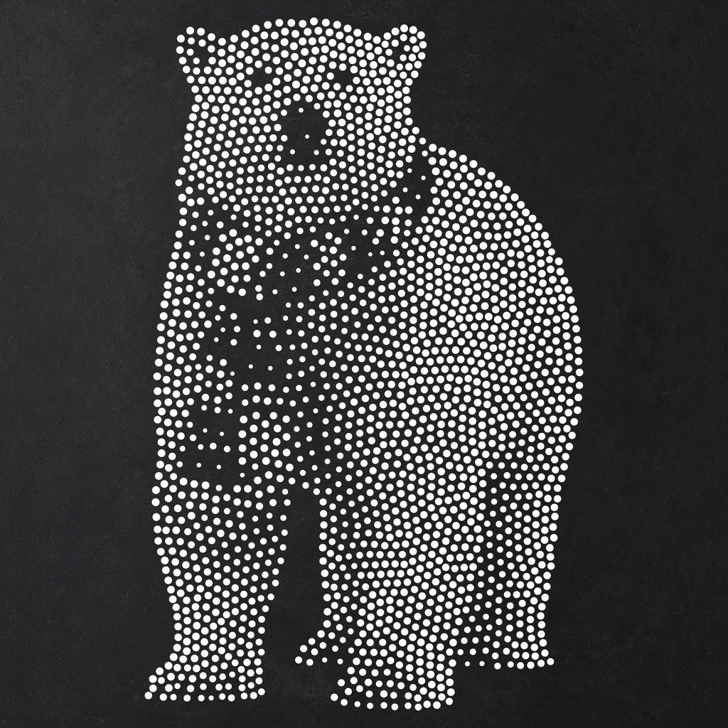 Christmas Polar Bear Stencil | Realistic Mylar Stipple Wall Art, Crafts (Large - 300mm / 12" approx)
