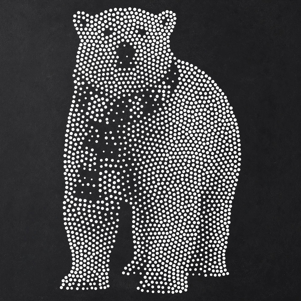 Christmas Polar Bear Stencil | Realistic Mylar Stipple Wall Art, Crafts (Large - 300mm / 12" approx)