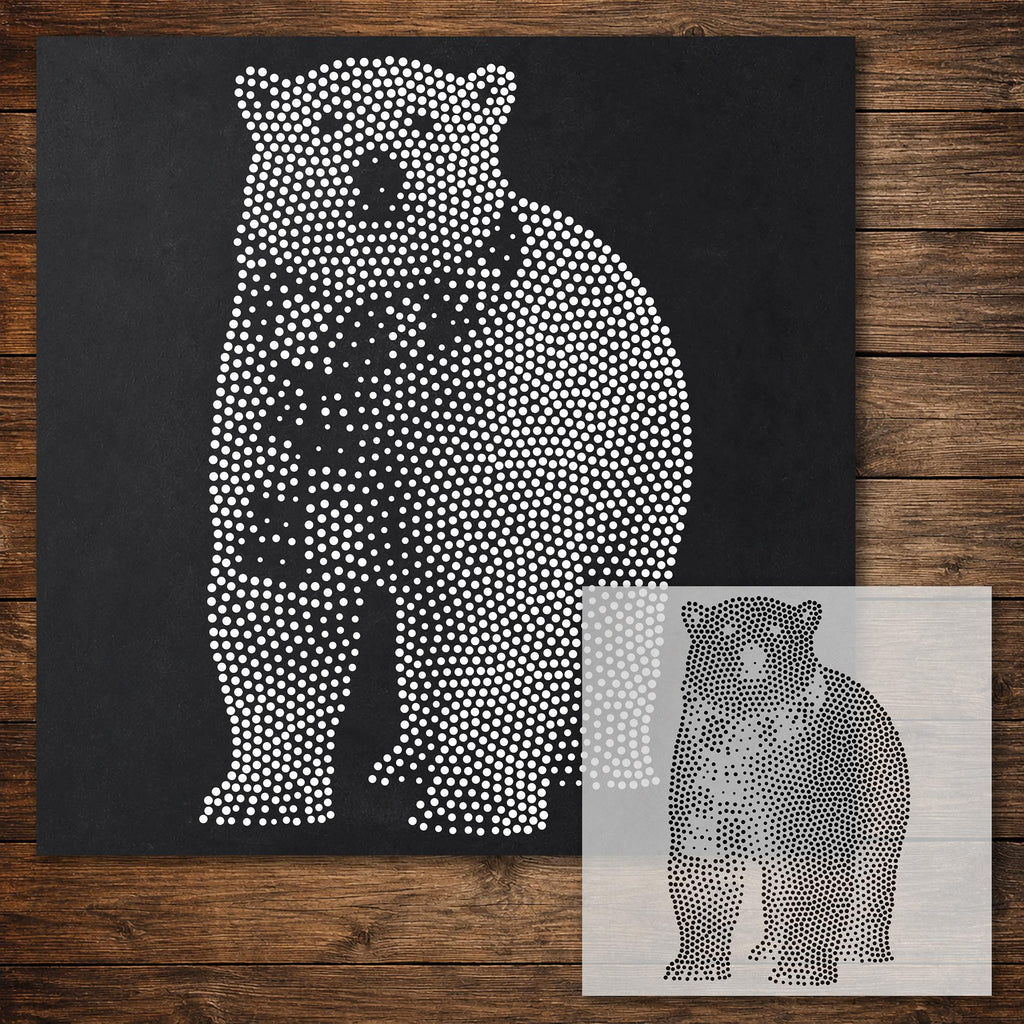 Christmas Polar Bear Stencil reusable Mylar stencil, 300 x 300 mm