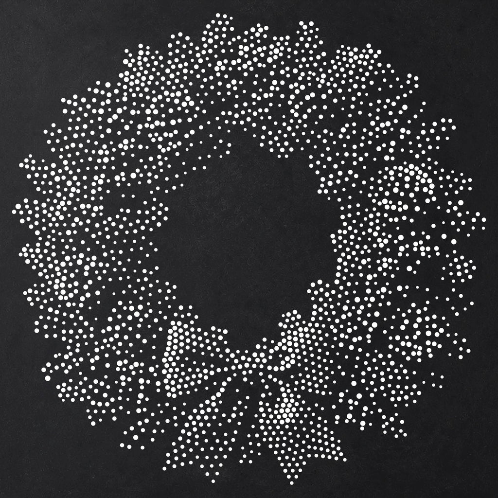 Christmas Wreath Stencil | Realistic Mylar Stipple Wall Art, Crafts (Large - 300mm / 12" approx)