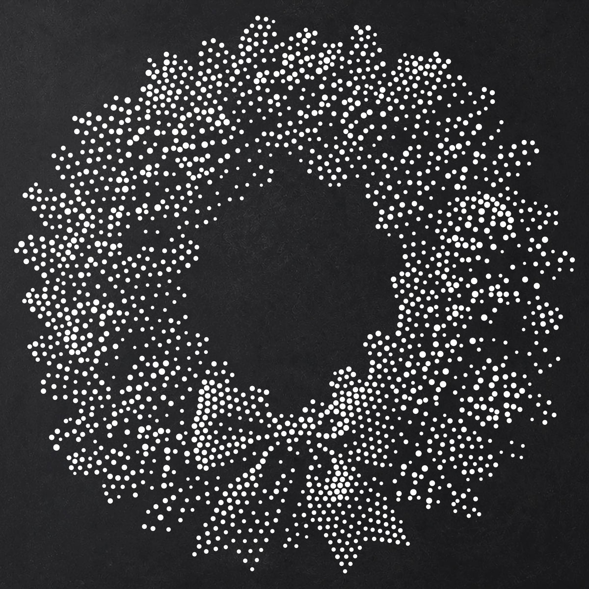 Christmas Wreath Stencil | Realistic Mylar Stipple Wall Art, Crafts (Large - 300mm / 12" approx)
