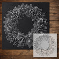 Christmas Wreath Stencil reusable Mylar stencil, 300 x 300 mm