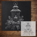 Christmas Lantern Stencil reusable Mylar stencil, 300 x 300 mm