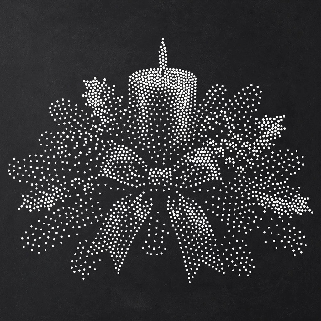 Candlelit Christmas Centrepiece Stencil | Realistic Christmas Mylar Stipple Wall Art, Crafts (Large - 300mm / 12" approx)