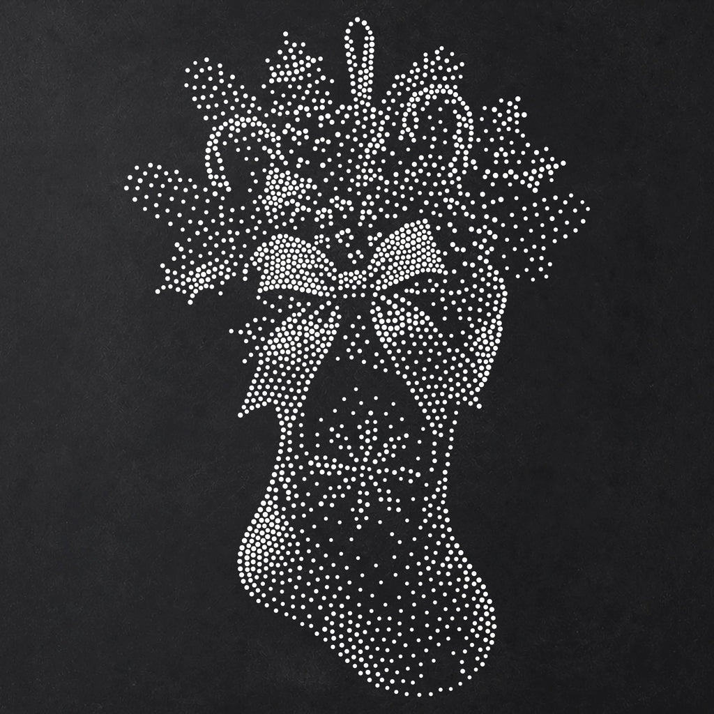 Christmas Stocking Arrangement Stencil | Realistic Christmas Mylar Stipple Wall Art, Crafts (Large - 300mm / 12" approx)