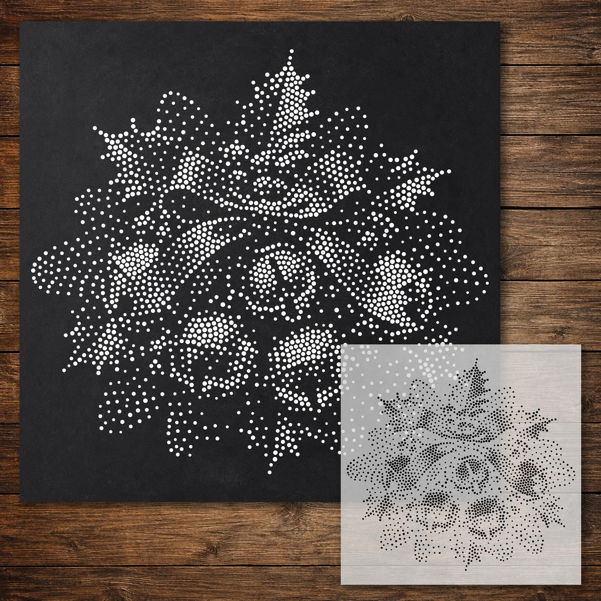Christmas Bell Holiday Stencil reusable Mylar stencil, 300 x 300 mm