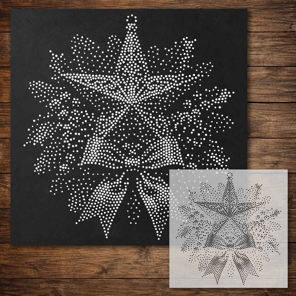 Christmas Star Wreath Stencil reusable Mylar stencil, 300 x 300 mm