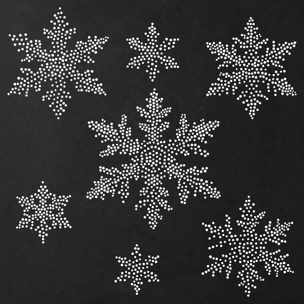 Christmas Snowflakes #1 Stencil | Realistic Christmas Mylar Stipple Wall Art, Crafts (Large - 300mm / 12" approx)