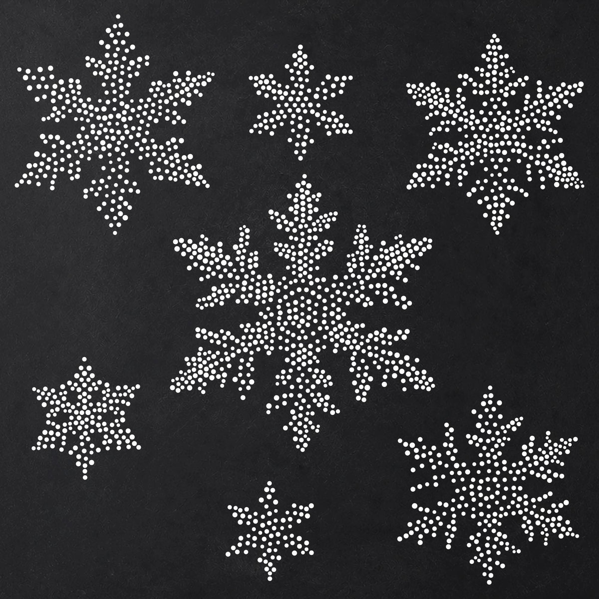 Christmas Snowflakes #1 Stencil | Realistic Christmas Mylar Stipple Wall Art, Crafts (Large - 300mm / 12" approx)
