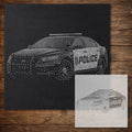 Police Car Stencil reusable Mylar stencil, 300 x 300 mm
