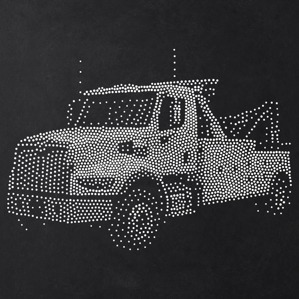 Tow Truck Stencil | Realistic Mylar Stipple Wall Art, Crafts (Large - 300mm / 12" approx)