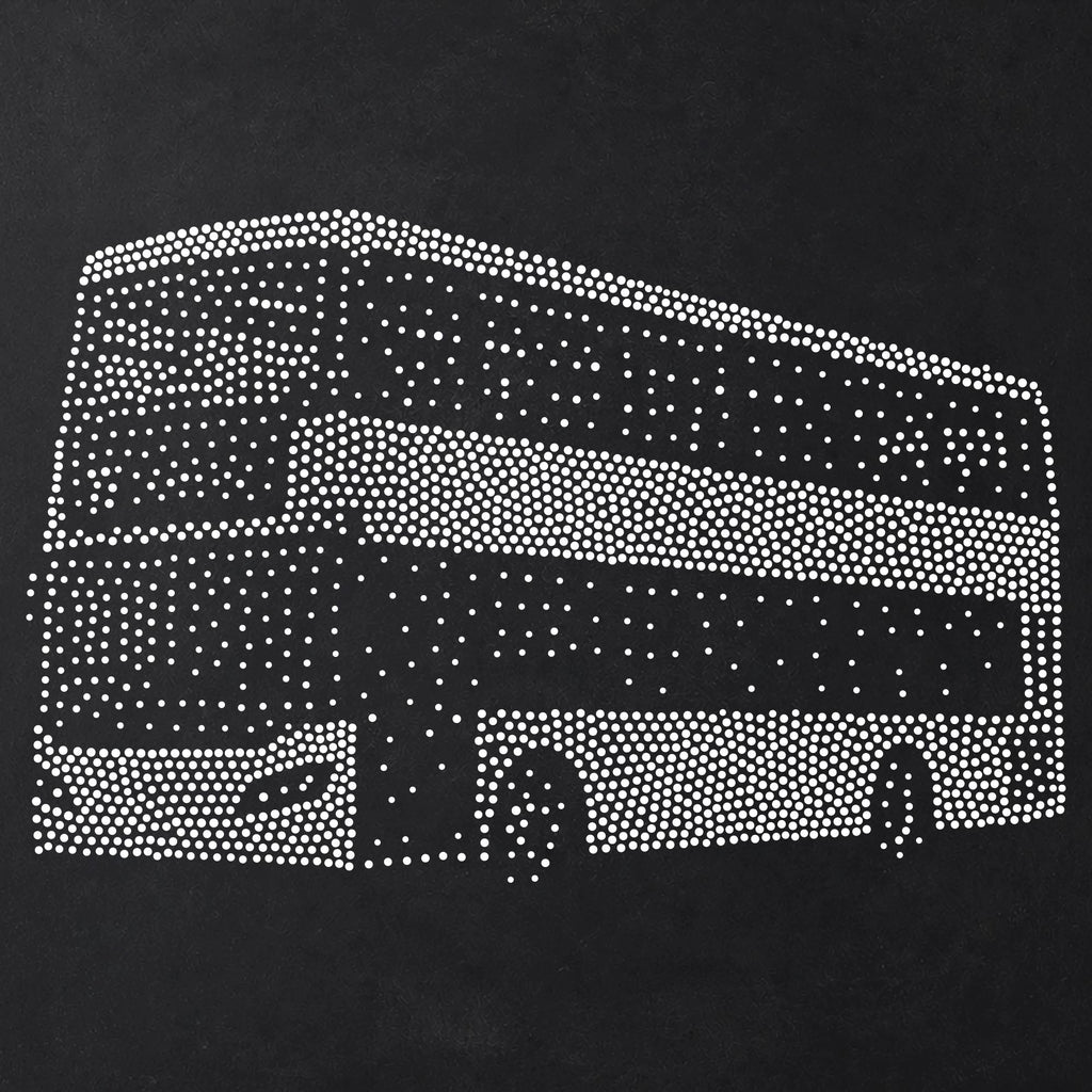 Double Decker Bus Stencil | Realistic Mylar Stipple Wall Art, Crafts (Large - 300mm / 12" approx)