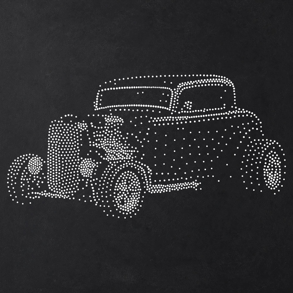 Hot Rod Car Stencil | Realistic Mylar Stipple Wall Art, Crafts (Large - 300mm / 12" approx)