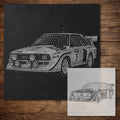 Rally Car Stencil reusable Mylar stencil, 300 x 300 mm
