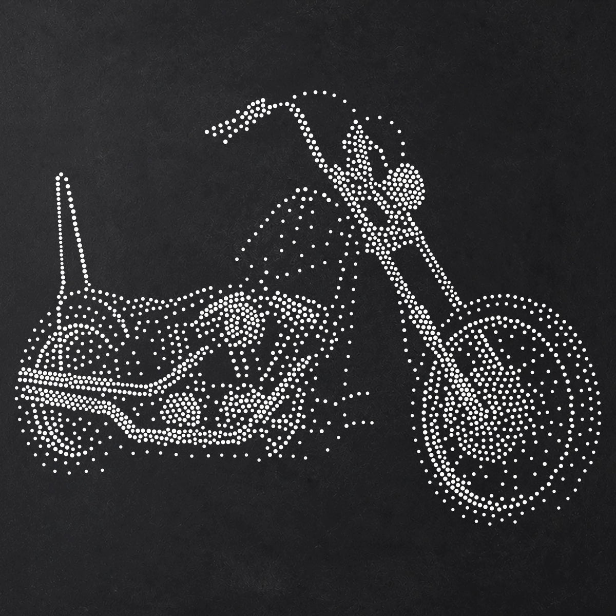 Chopper Motorcycle Stencil | Realistic Mylar Stipple Wall Art, Crafts (Large - 300mm / 12" approx)