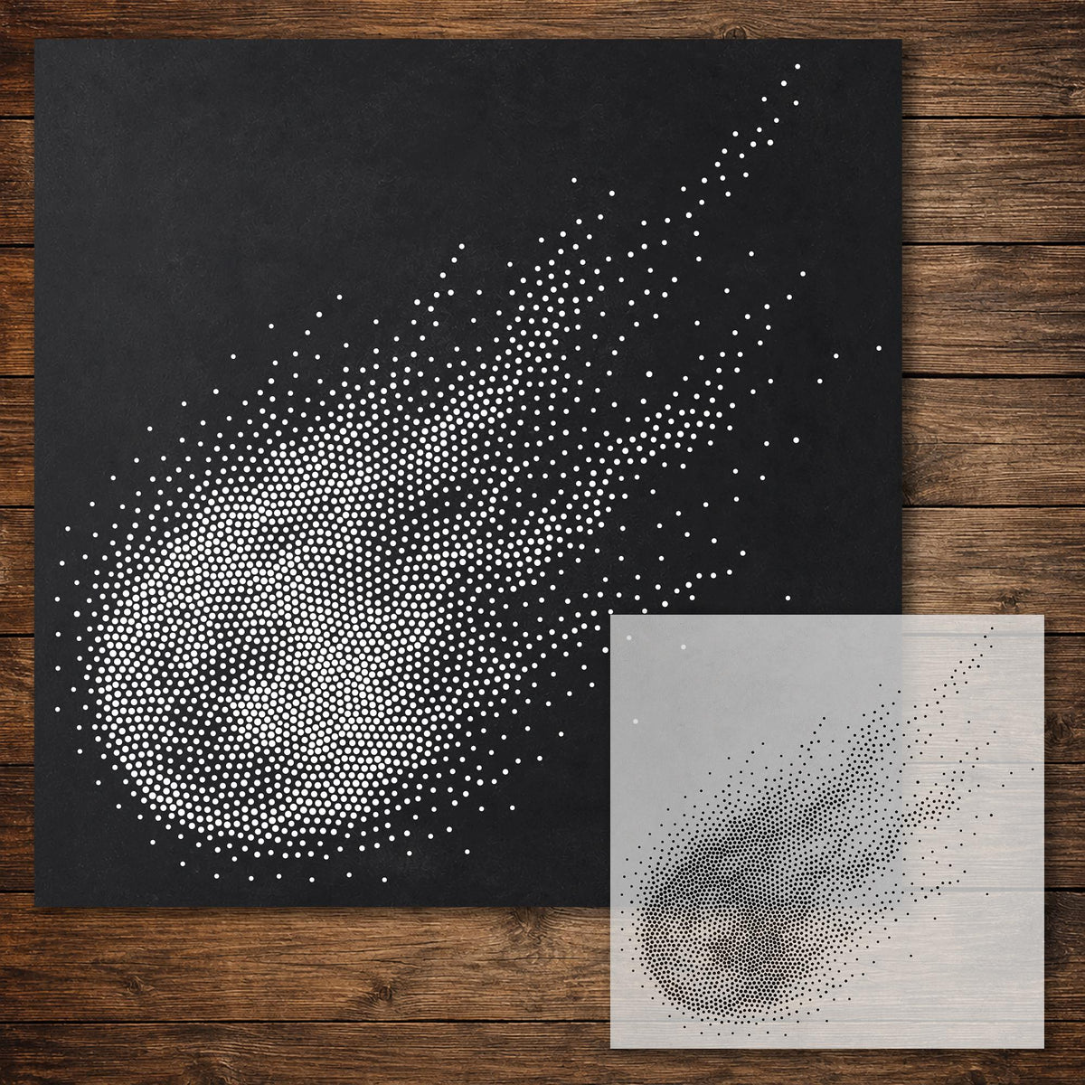 Fireball Stencil reusable Mylar stencil, 300 x 300 mm