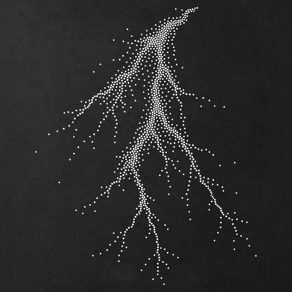 Lightning Stencil | Realistic Highly Detailed DIY Mylar Wall Art, Stipple Art Crafts (Large - 300mm / 12" approx)