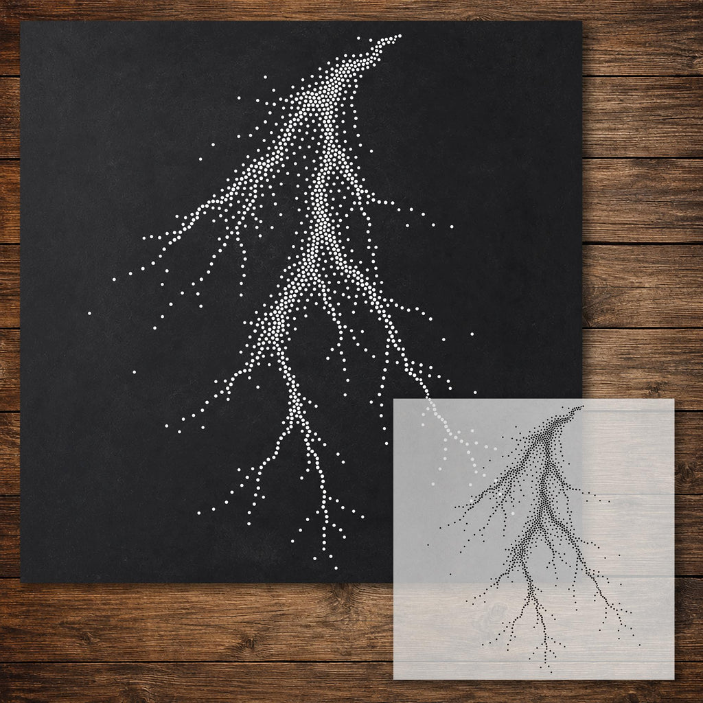 Lightning Stencil reusable Mylar stencil, 300 x 300 mm