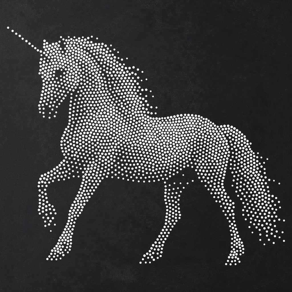 Unicorn Stencil | Realistic Mylar Stipple Fantasy Wall Art, Crafts (Large - 300mm / 12" approx)