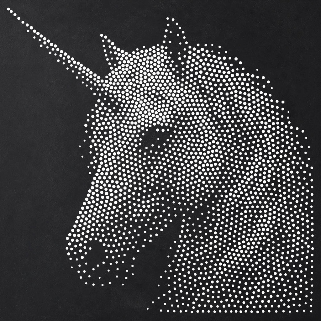 Unicorn Head Stencil | Realistic Mylar Stipple Fantasy Wall Art, Crafts (Large - 300mm / 12" approx)
