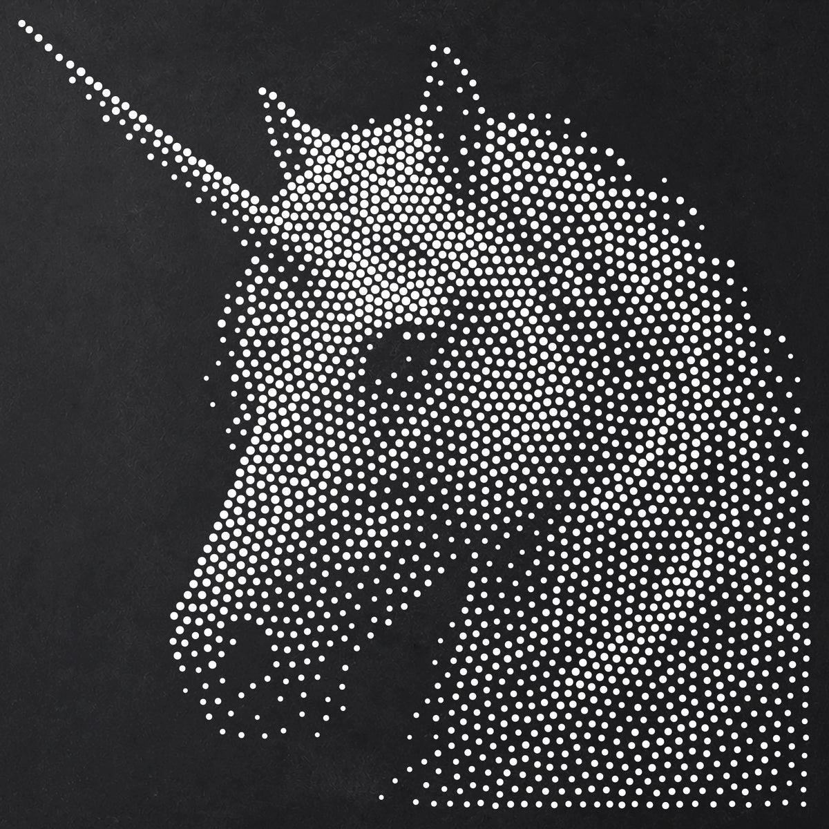Unicorn Head Stencil | Realistic Mylar Stipple Fantasy Wall Art, Crafts (Large - 300mm / 12" approx)