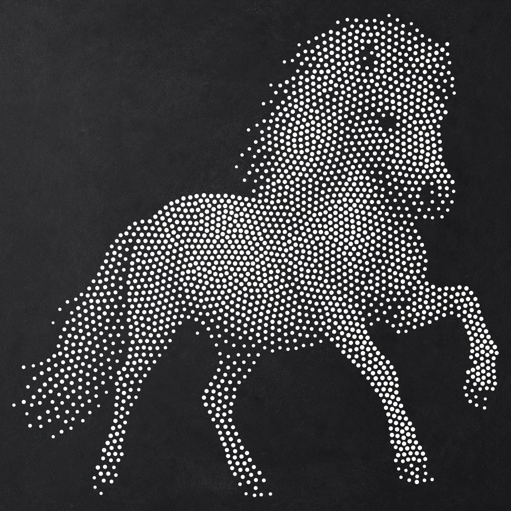 Pony Stencil | Realistic Mylar Stipple Fantasy Wall Art, Crafts (Large - 300mm / 12" approx)