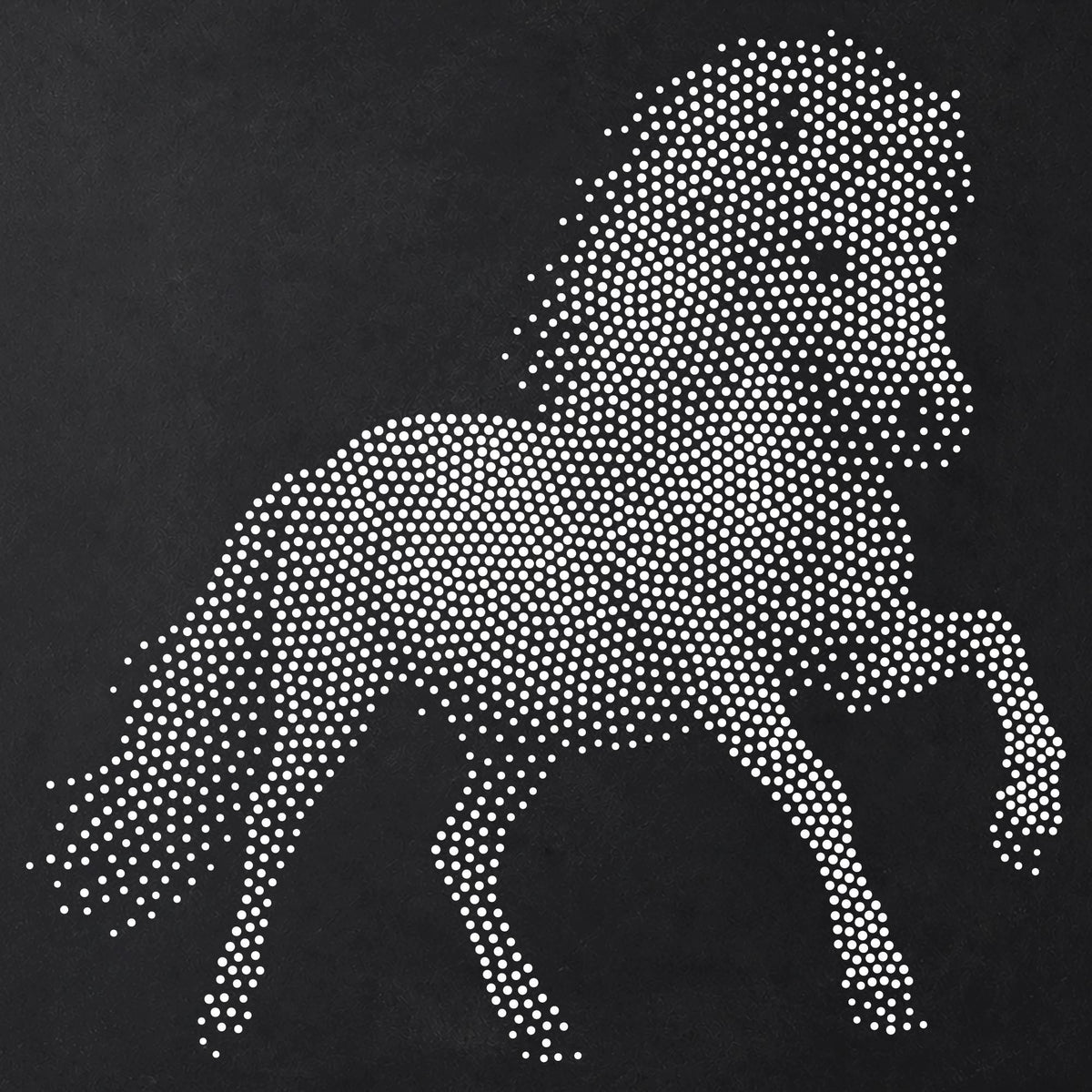 Pony Stencil | Realistic Mylar Stipple Fantasy Wall Art, Crafts (Large - 300mm / 12" approx)