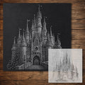 Fairytale Castle Stencil reusable Mylar stencil, 300 x 300 mm